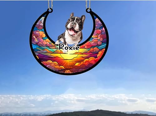 Vista 415 de LOVELYPOD Adorno de Navidad personalizado de perro pastor alemán, atrapasoles conmemorativo, adorno de Navidad de pastor alemán con nombre, pérdida