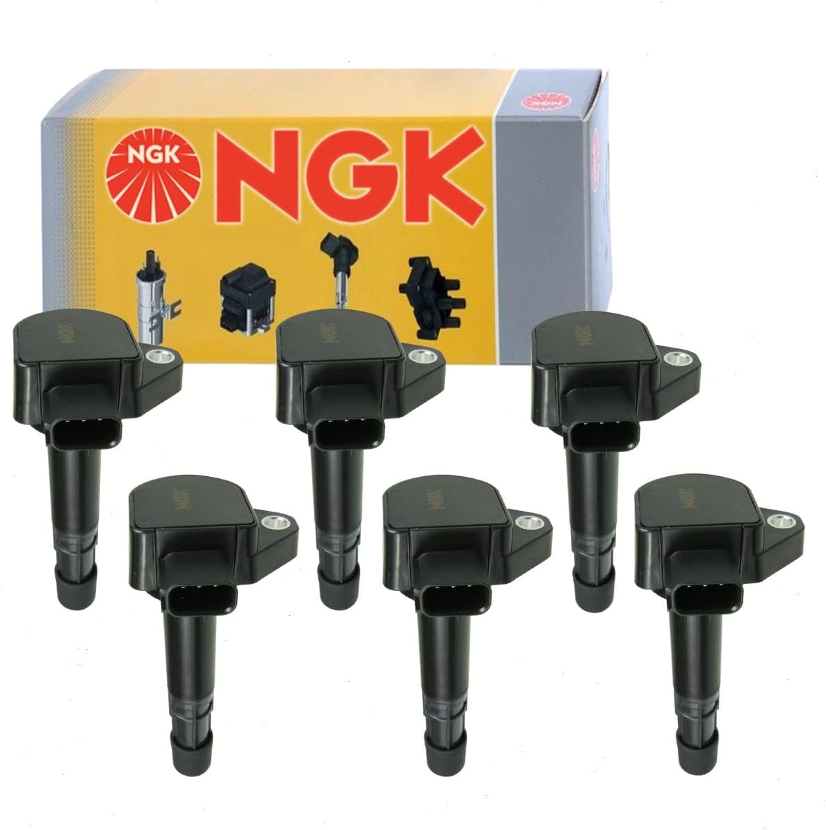 6 pc NGK Ignition Coil compatible with Honda Odyssey 3.5L V6 1999-2010 (Full Shop Pack)