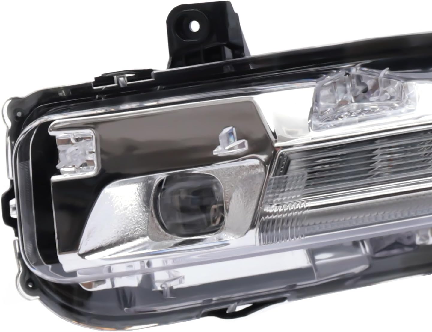 XIJIE LED DRL Front Bumper Fog Light Assembly Compatible With 2018 2019 2020 Ford Mustang Turn Signal Lamp Driver's Left Side Black Housing Clear Lens LH