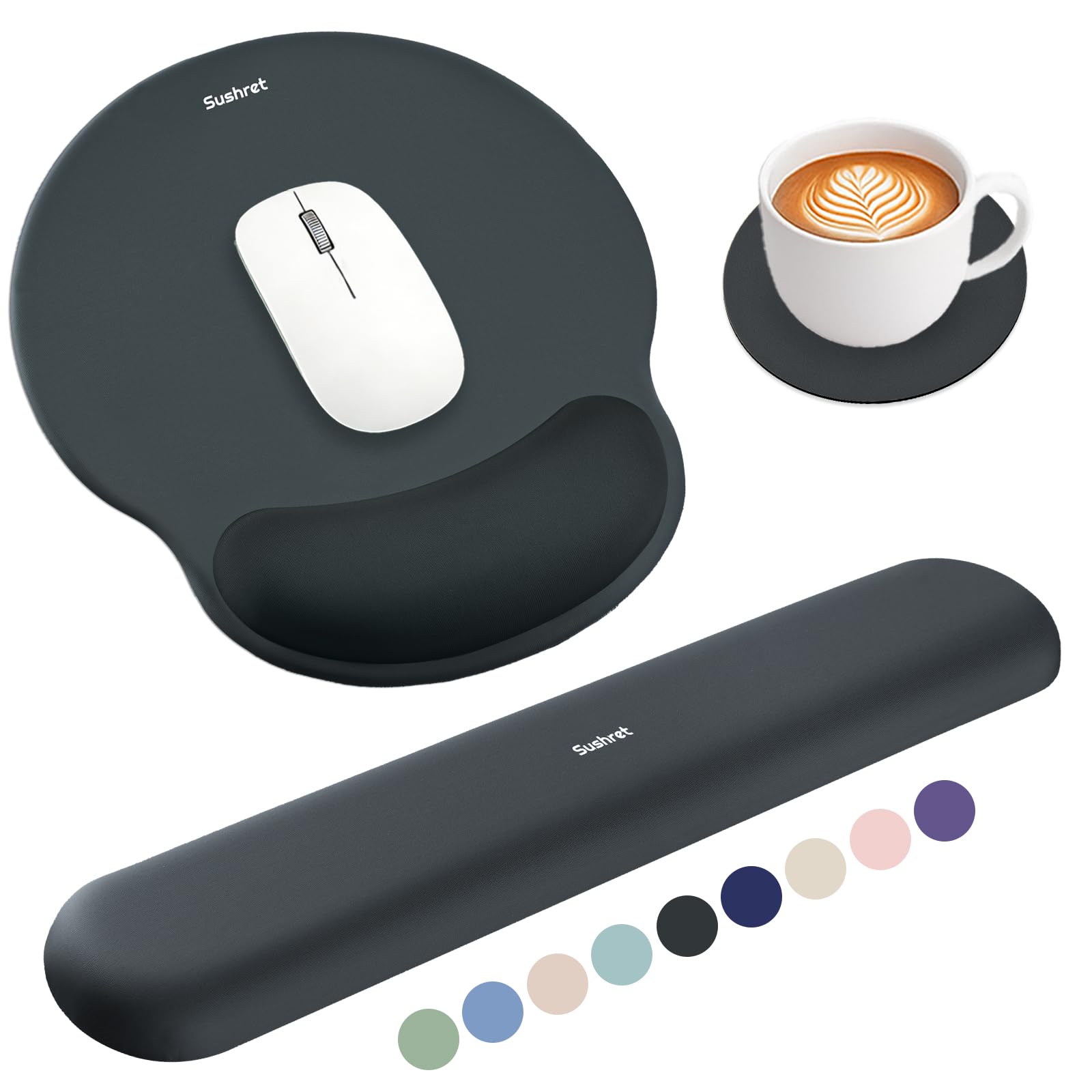 Sushret 3-in-1 Gel Memory Foam Wrist Rest Set