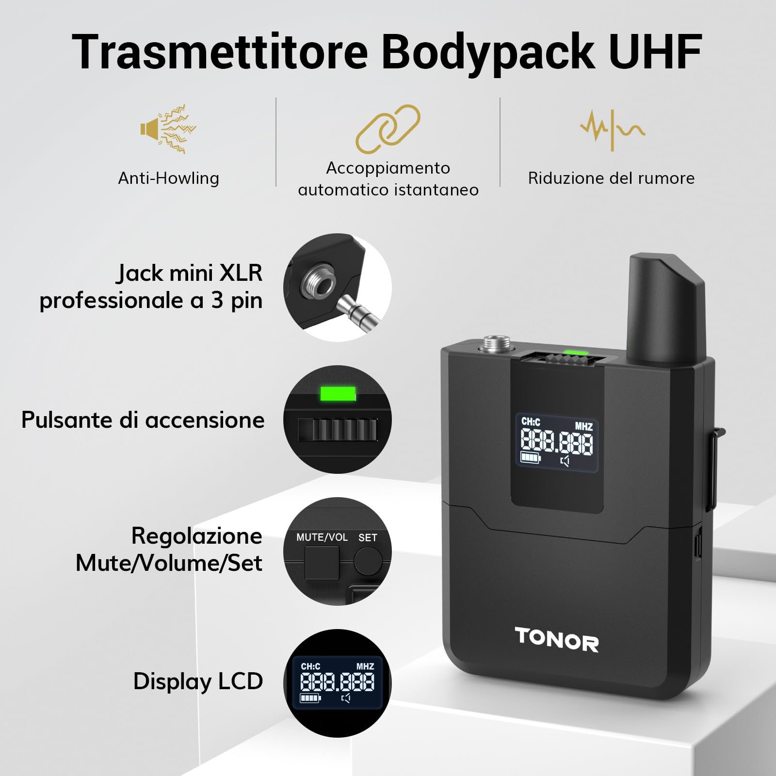 Technaxx TX-301 Microfoni Lavalier Wireless Doppi - Con Riduzione Rumore, Ricevitore USB-C, Per Podcast E Video - Foto 12