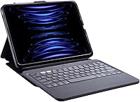 Vista 21 de ZAGG Pro Keys - Funda desmontable y teclado inalámbrico para Apple iPad de 10.2 pulgadas (Gen 9, 8, 7) - Emparejamiento Bluetooth, teclas