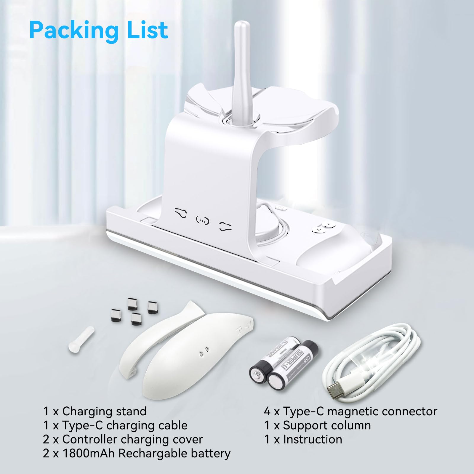 Base de Carga para Oculus/Meta Quest 3, estación de Carga para Mando de RV y Auriculares, con baterías Recargables para Quest 3, Soporte de Pantalla Cargador de RV Apto para Escritorio
