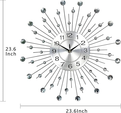 Miniatura 2 de Relojes de pared para decoración de sala de estar, reloj de pared moderno y silencioso a pilas, sin tictac, para dormitorio, cocina, oficina,
