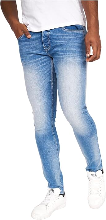 Crosshatch Mens Barbeck Slim Jeans 34S Light Wash