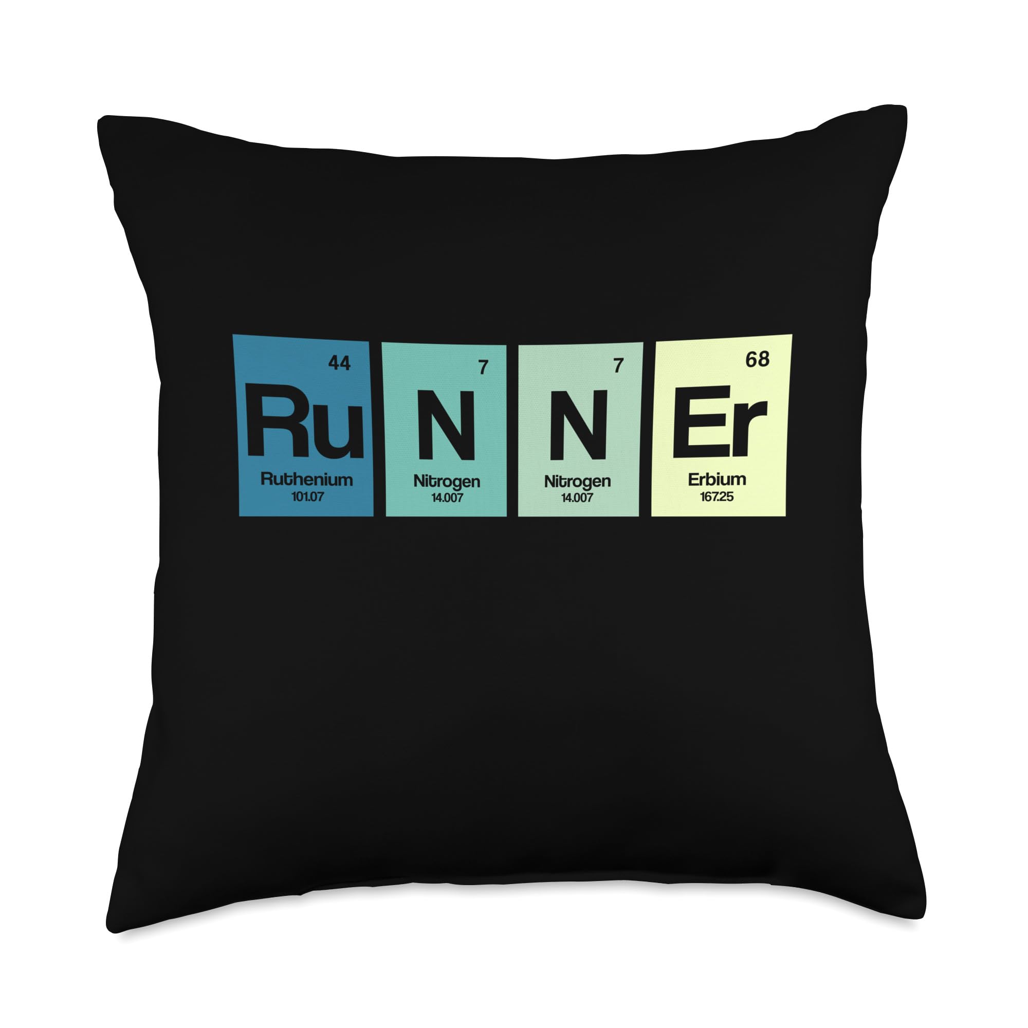 Runner Periodic Table Funy Marathon Runners Science Gift Throw Pillow