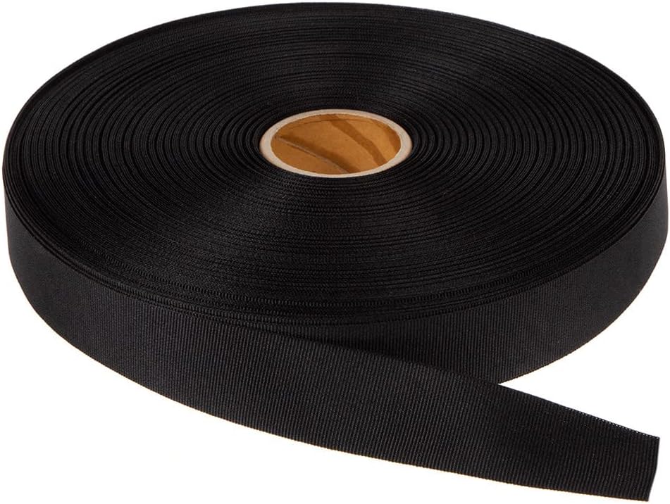 1" Black Nylon Binding Tape Type III Grosgrain Milspec 5038