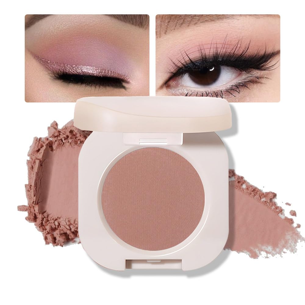 FeiCuiYun Pressed Single Matte Tan Eyeshadow Palette Makeup, Brown Eyeshadow For Women, Neutral Matte Pressed Powder Single Vegan Eyeshadow; Talc,