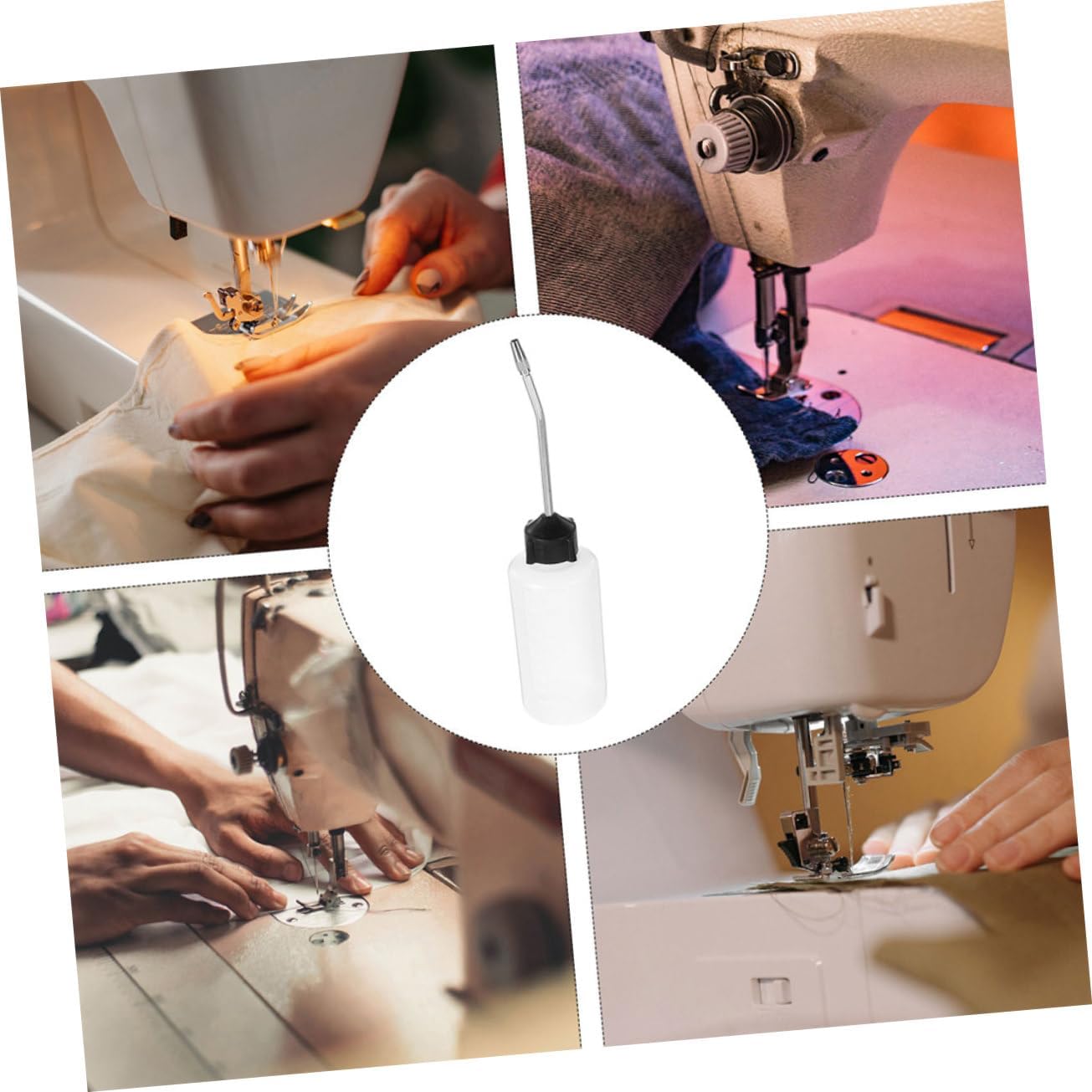Gadpiparty 4pcs Brother Sewing Machine Oil Industrial Domestic Oiler Bottles Capacity Precision Nozzle Metal Spout Screw-cap Oil Storage Container