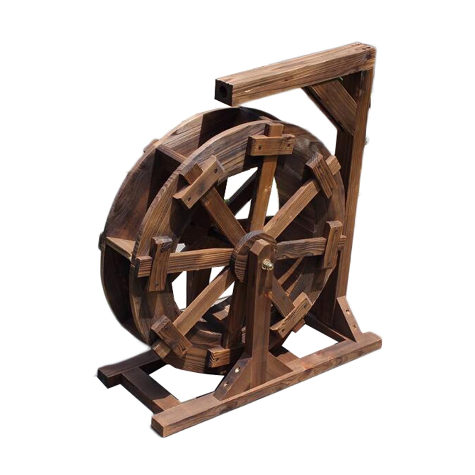 Fontaine à roue à eau en bois de 80 cm pour sublimer votre bassin de jardin
