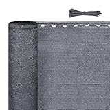 Sekey Zaunblende 1.5×10m, Sichtschutz Zaun HDPE 160 g/m², Windschutz Sonnenschutz Staubschutz, mit Löcher und Kabelbindern, für Gartenzaun Balkongeländer, Anthrazit