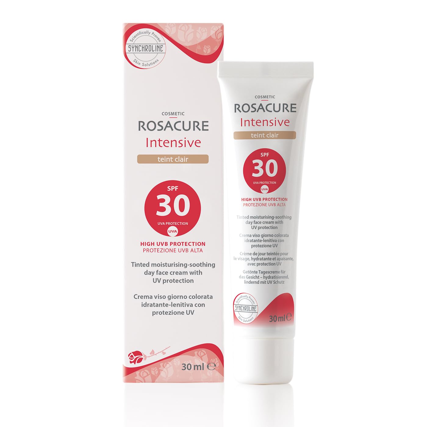 Synchroline - Rosacure Intensive Teint Spf 30 – Crema Viso Colorata Anti-Rossori Effetto Lenitivo 30 Ml, Made In Italy