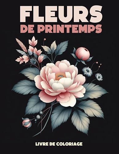 Livre de Coloriage Fleurs de Printemps: pour Femmes et Hommes Adultes avec 50 Fleurs et Motifs Floraux - Tournesols, roses, fleurs sauvages, pour les amoureux du printemps