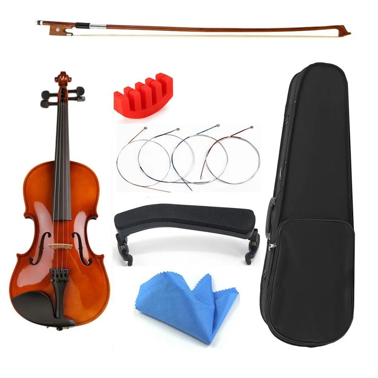 Zestaw Skrzypiec W Skali 1/16 Skrzypce Profesjonalne | Instrument strunowy dla początkujących z drewna lipowego(Set 1)
