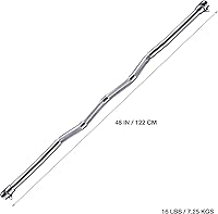 Vista 2 de AmStaff - Barra de tracción recta Ez Curl Lat de 48 pulgadas con doble gancho giratorio para máquinas de cable de doble polea, accesorio funcional