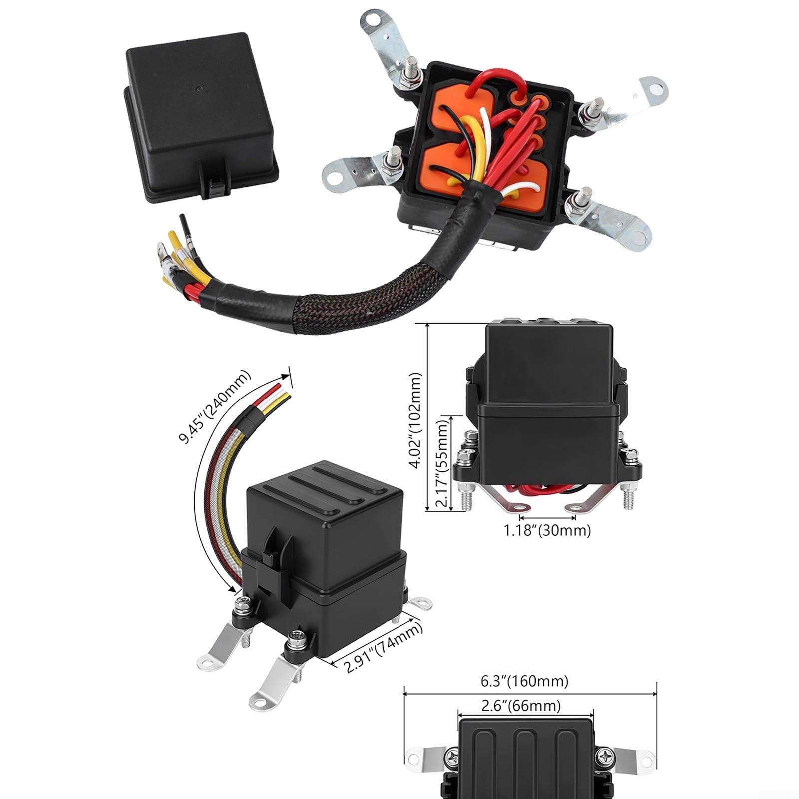 Caja de relé Fuse de 12 V, 4 pines, 5 pines, 40 A, resistente al agua