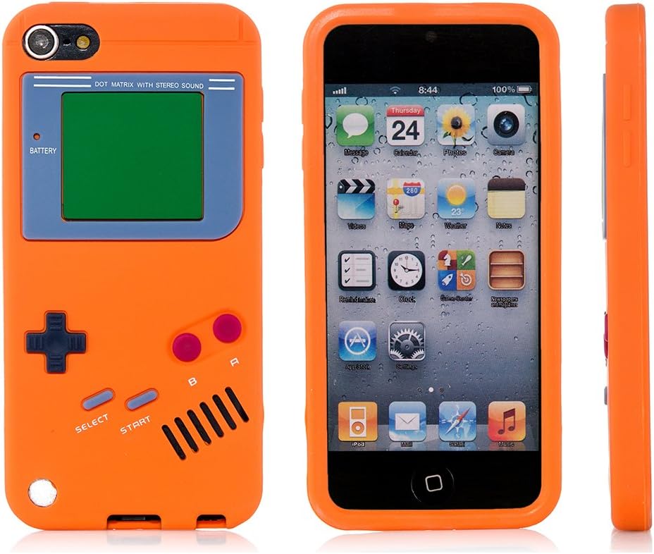 iPod Touch 6th Generation Case, iSee Case (TM) Game Boy Control Silicone Full Cover Case for Apple iPod Touch 6 6th Generation / 5 5th Generation (it6-Gameboy Orange)