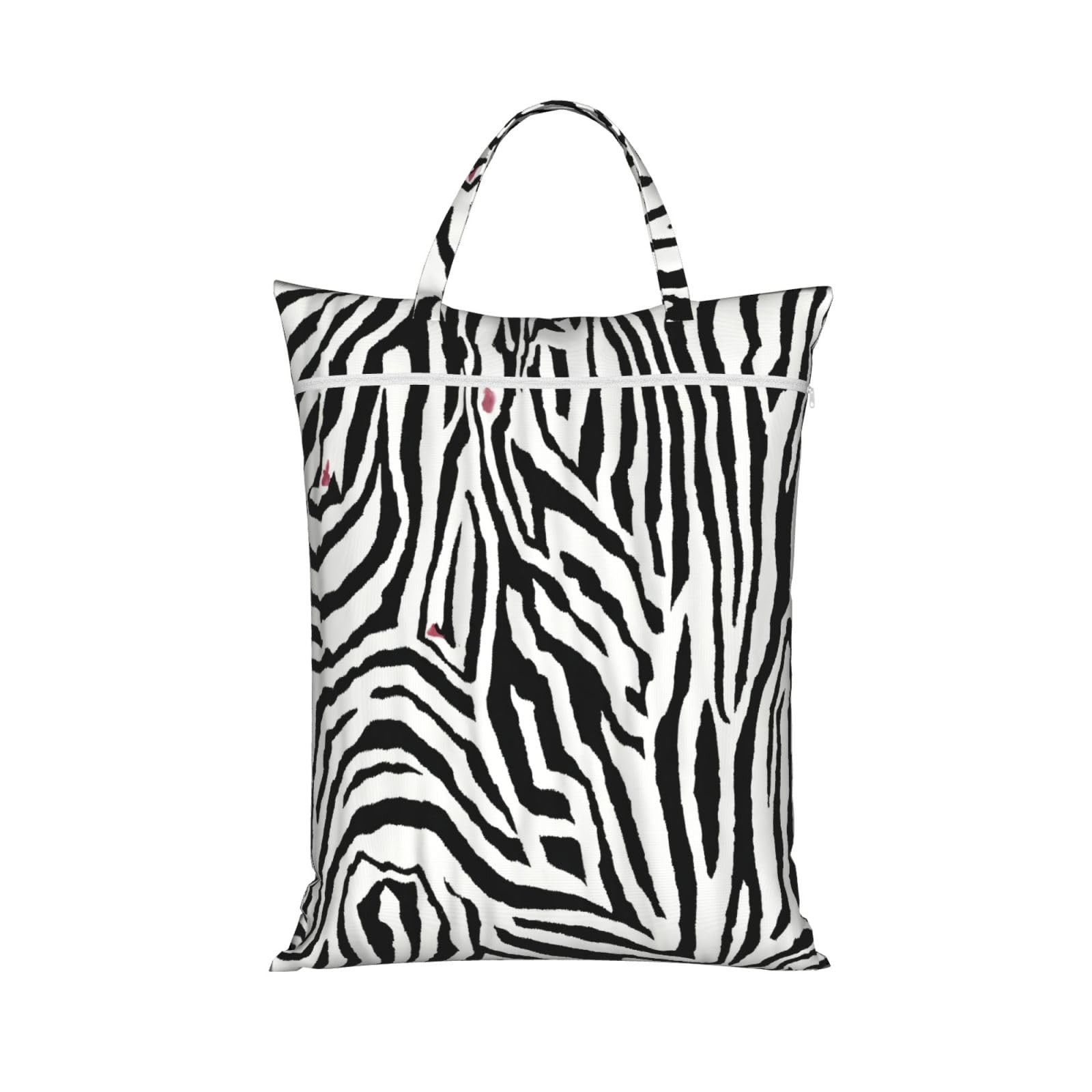 Zebra Print Print Travel Laundry Bag Foldable Lightweight Camping Beach Dorm Weekend Getaways