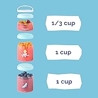 Vista 99 de Whiskware Disney Princess and the Frog, Stackable Snack Containers for Kids, 3 Stackable Snack Cups for School or Travel, Formula and Cupholder Tiana