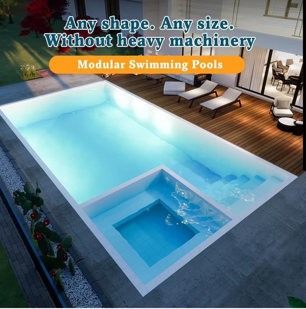 Backyard Container Swimming Pool Fiberglass Portable Pool for Small Outdoor Spaces Garden Leisure Pool for Home Rental Resort Private Swimming