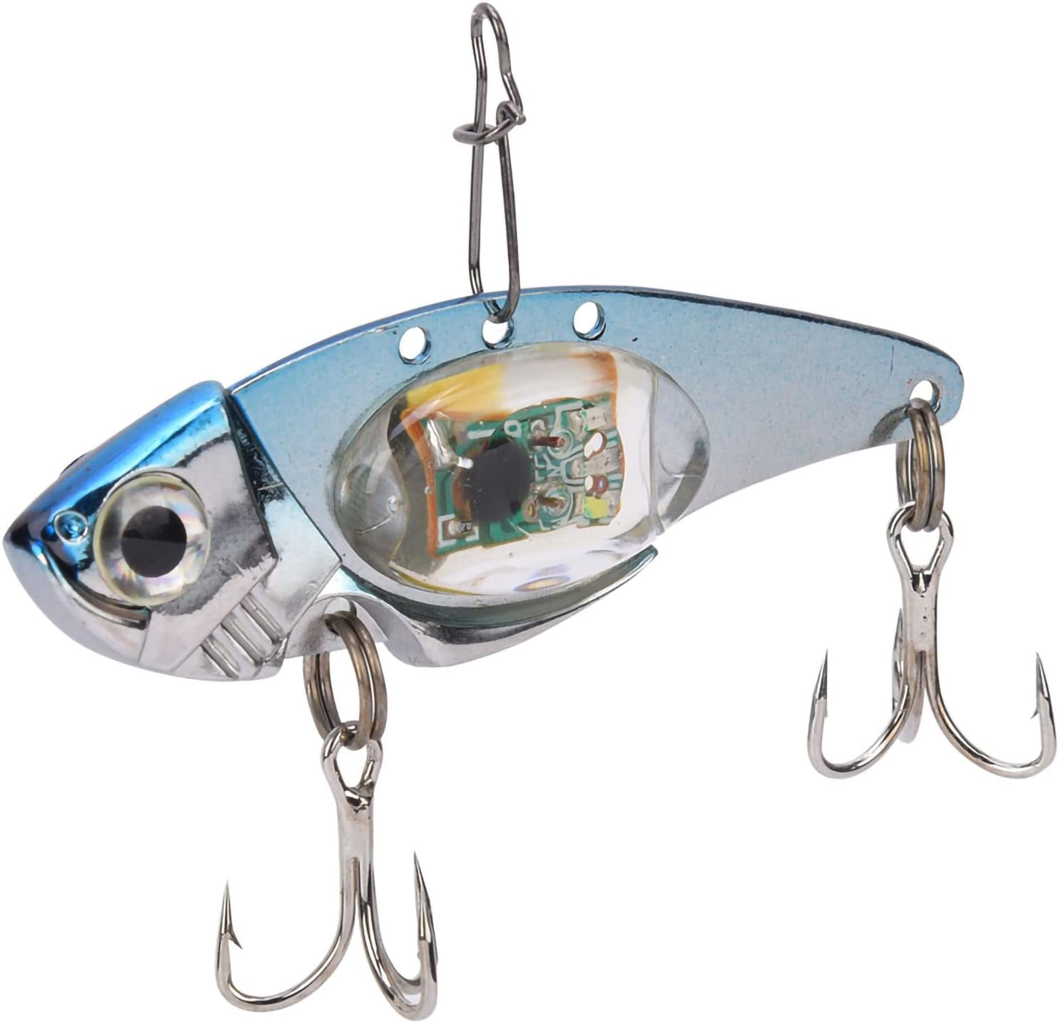 Plplaaoo LED Fishing Lures with Flashing Light–2PCS Underwater Fishing Lure Light for Night Use, Sinking LED Lure for Saltwater & Freshwater, Reaches 15 Feet, Vibration Design with Built-in Attractor