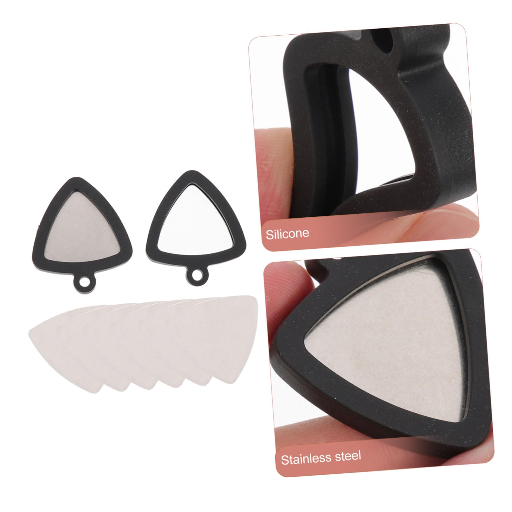 HEMOTON 3 Set Di Portachiavi Con Plettro Per Chitarra Porta Plettri in Silicone Per Chitarristi Basso Ukulele