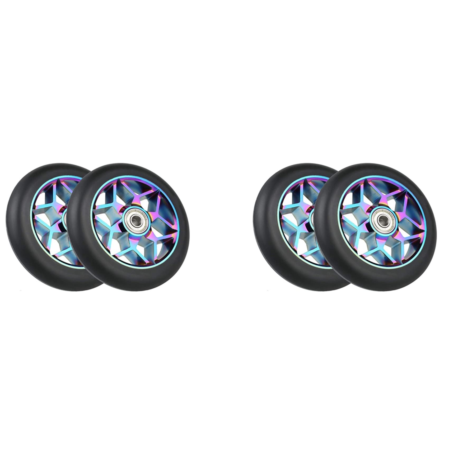 Accessoires de scooter 110 mm en polyuréthane avec roulements noirs x4
