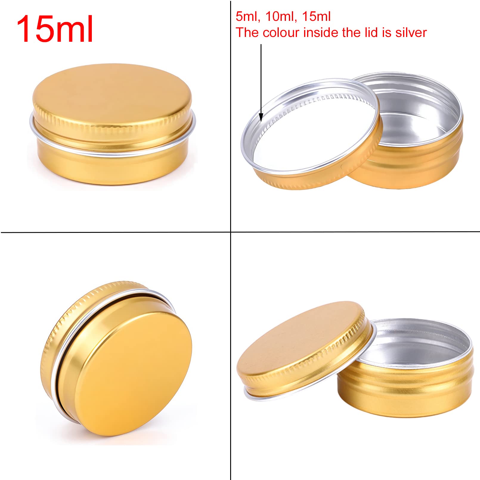 50 Barattolini Metallici 15ml Rosa Opaco - Contenitori Alluminio Per Cosmetici E Candele - Foto 6