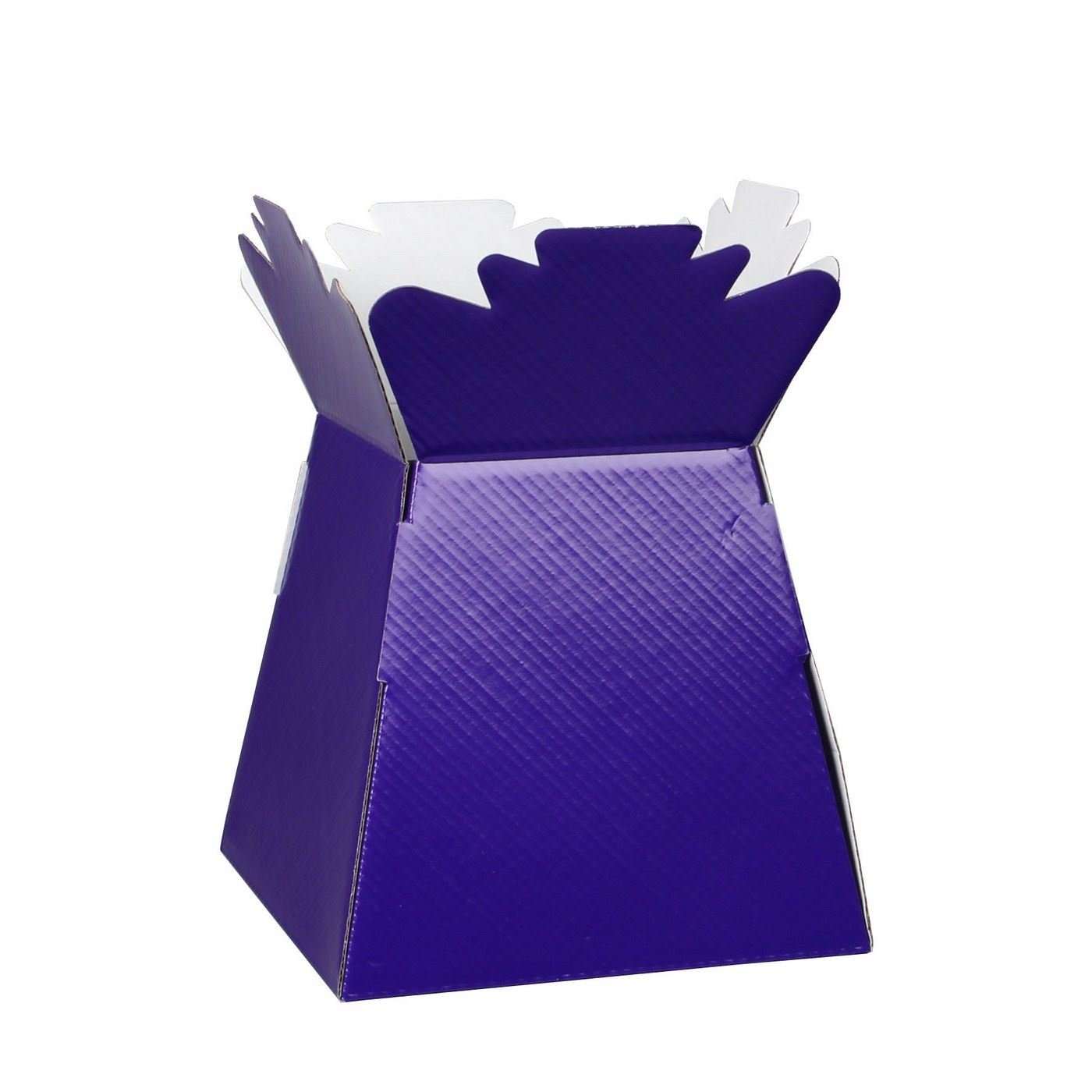 Hand-Tied Vase Florist Bouquet Boxes | Aqua Presentation & Transporter Boxes | Pack of 5 | Durable Flower & Plant Packaging | Glossy Purple