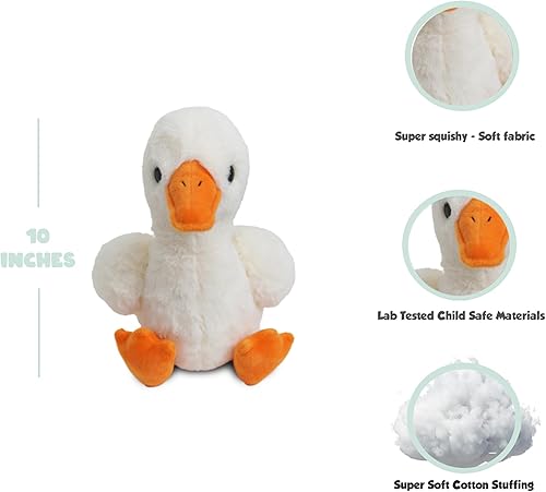Miniatura 2 de Avocatt Peluche de ganso blanco  Peluche de pato de 10 pulgadas  Cisne de felpa y blando con tela suave y relleno, bonito juguete de regalo para