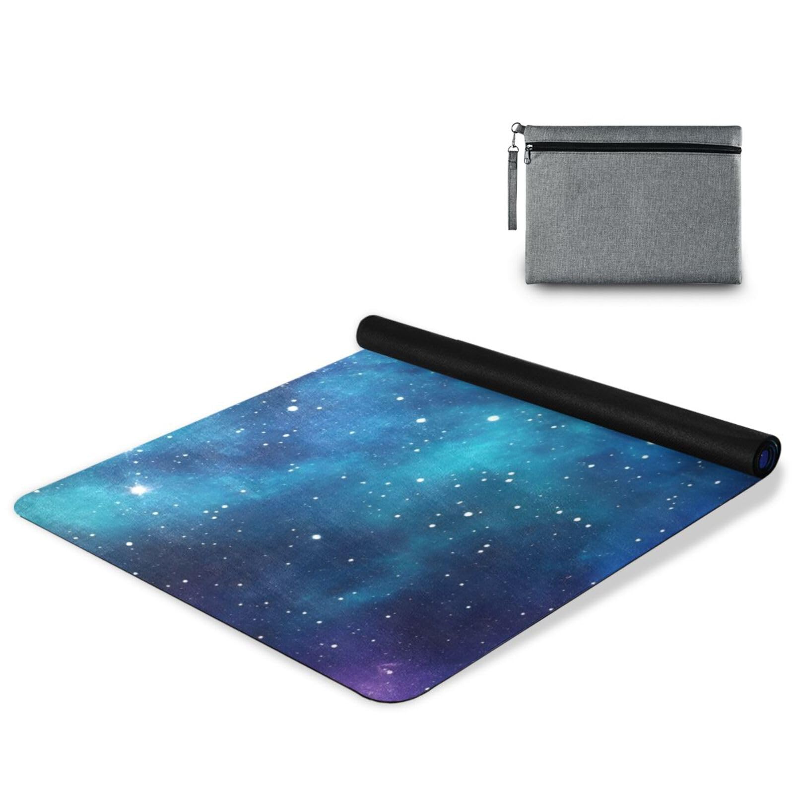 Galaxy Stars - Esterilla de yoga antideslizante gruesa para niños, respetuosa con el medio ambiente, de goma, plegable, para hacer ejercicio para mujeres