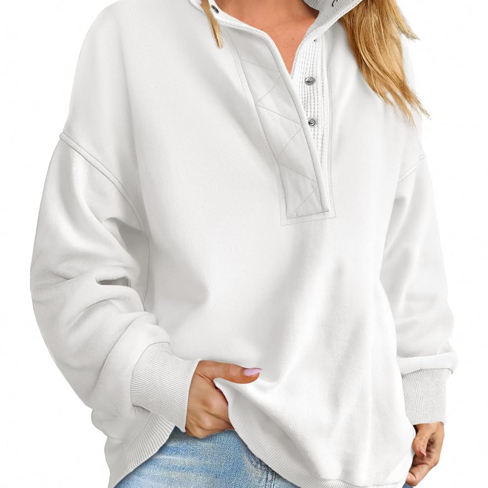 Generisch Bluza damska oversize, luźna, z długim rękawem, luźna, modna, sweter, z długim rękawem, jesienna