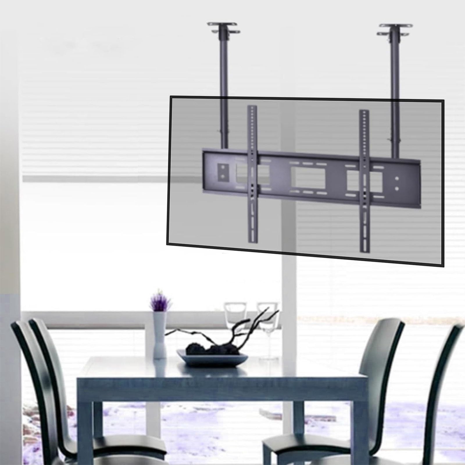 Support TV plafond télescopique inclinable : fixez sans risque votre grand écran de 100 pouces