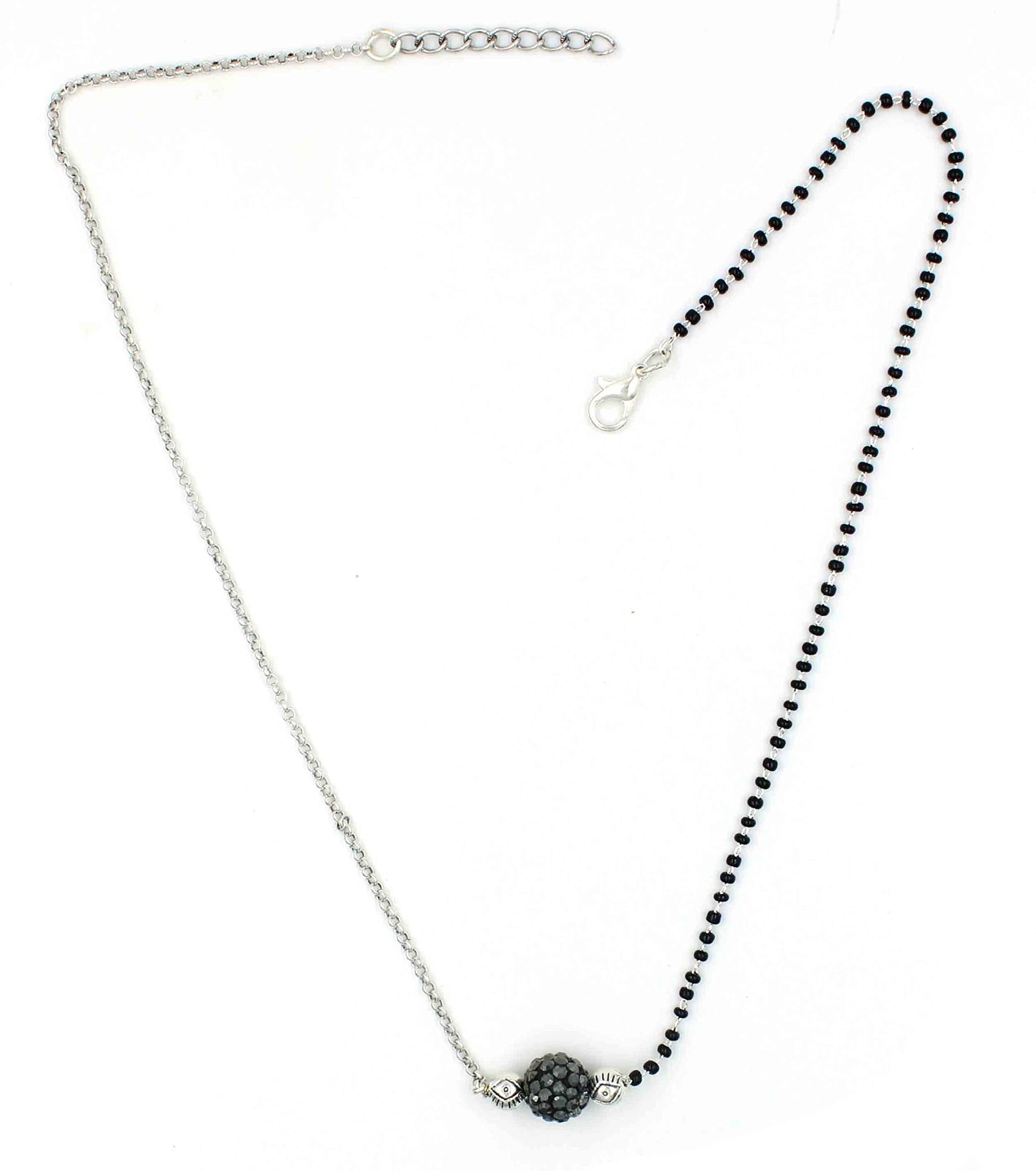 Oxidised Silver Tribal Mangalsutra | Black Bead Necklace to Gift Women n431 (n391)-image-34