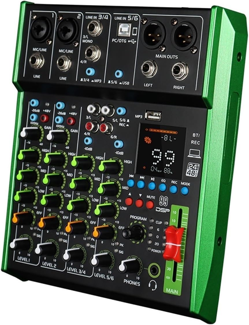 6 チャンネル ミキサー USB オーディオ ミキサー、99 個のデジタル