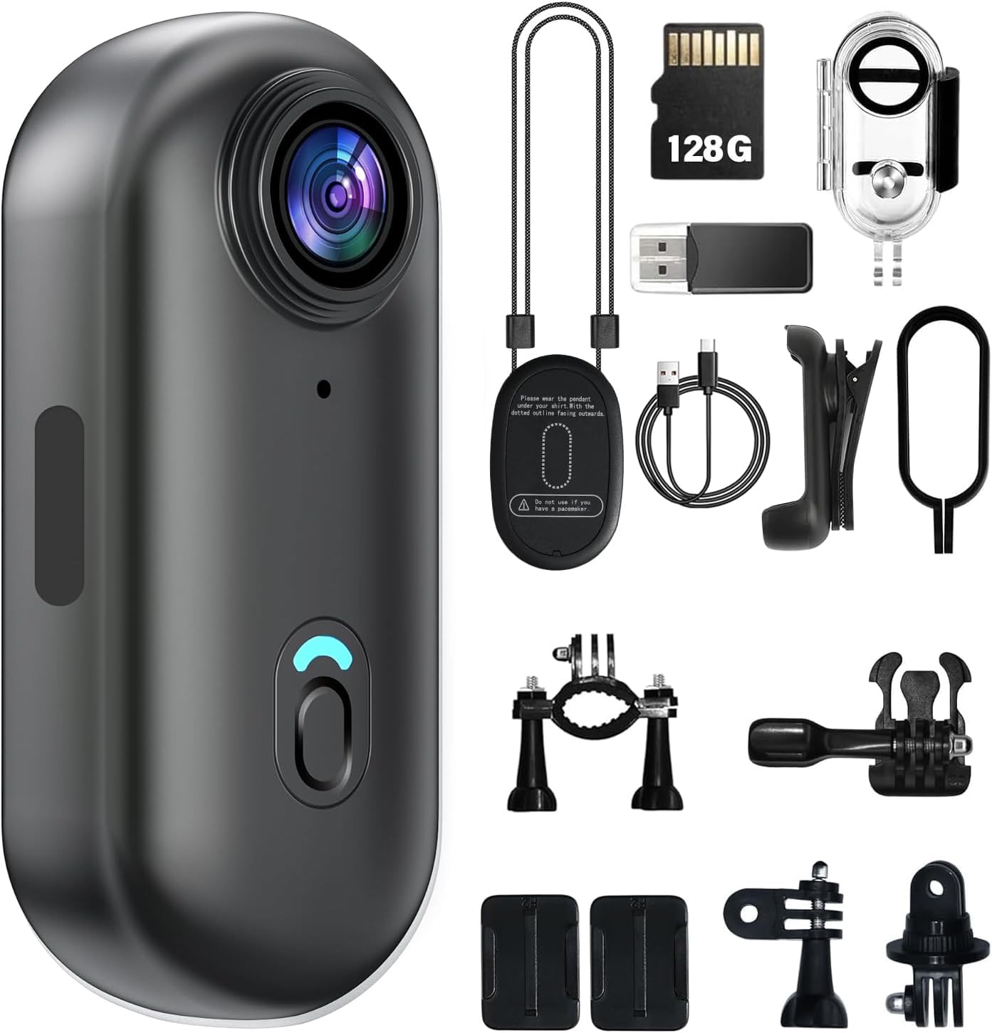 4K Mini Body Camera 128GB - Action Body Cam with Audio & Video- Thumb Hands Free Waterproof Recording Wearable Cameras - for Work Travel Pet Walk Swim (4K Black,128G)-picture-13