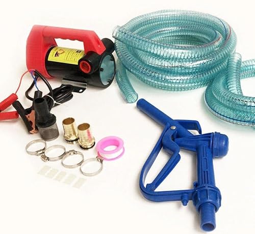 12V Electric Portable Diesel Fluid Extractor Transfer Pump Fuel Full Set with Hose 12V 175w,Diesel Electric Fuel Transfer Pump Filler with Nozzle & Hose