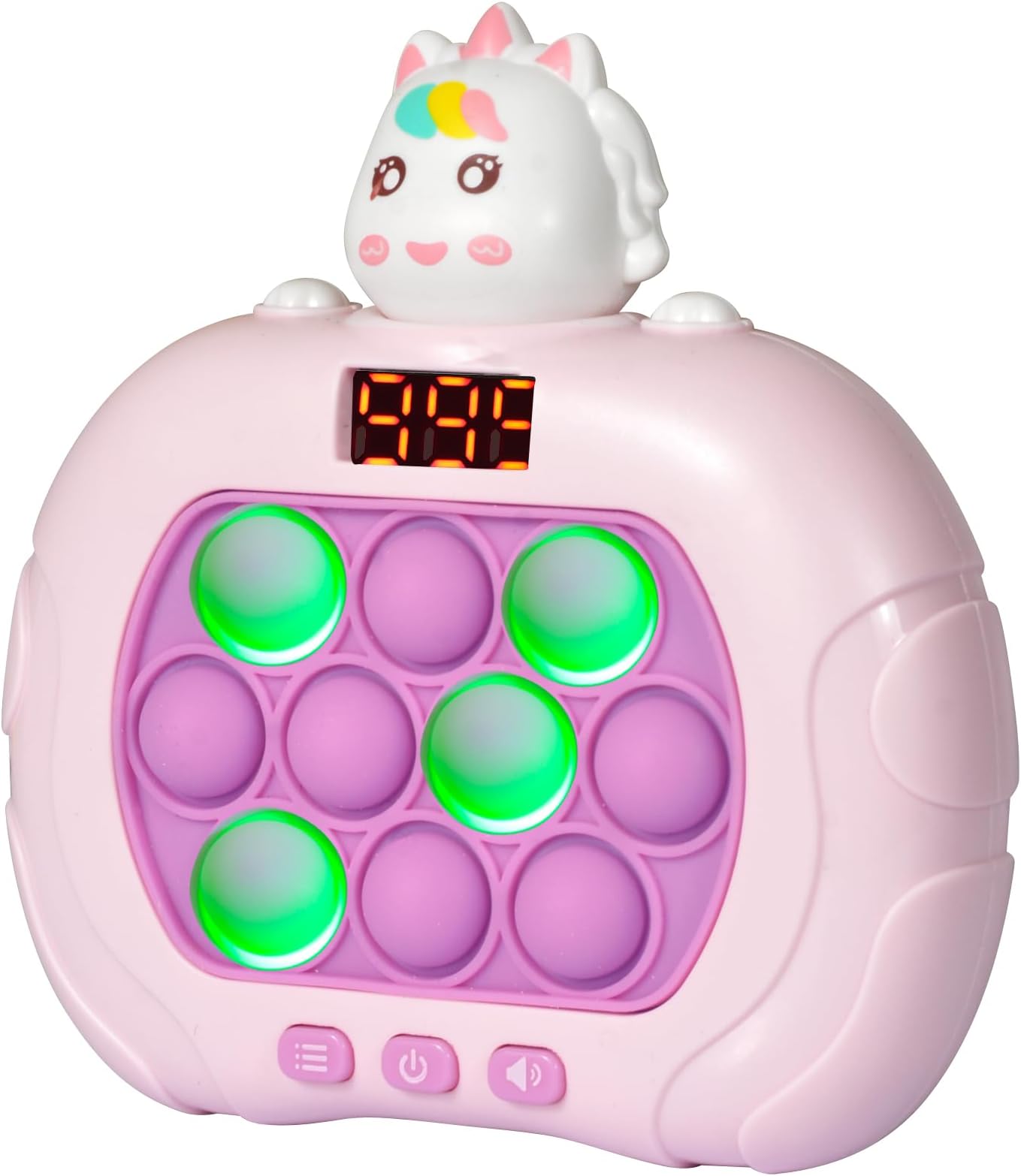 Fast Push Fidget Toys for Kids, Handheld Puzzle Sensory Toys, Quick Push Light Up Pop Game Gifts for 3-12 Year Old Boys Girls, Easter Basket Stuffers (Unicorn)