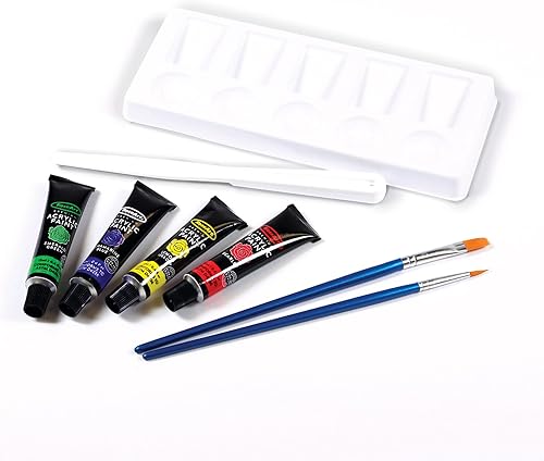 Miniatura 3 de RoseArt Juego de pintura acrílica prémium de 36 quilates en estuche de madera, juego completo de acrílico para lienzo, madera, cerámica y telas,