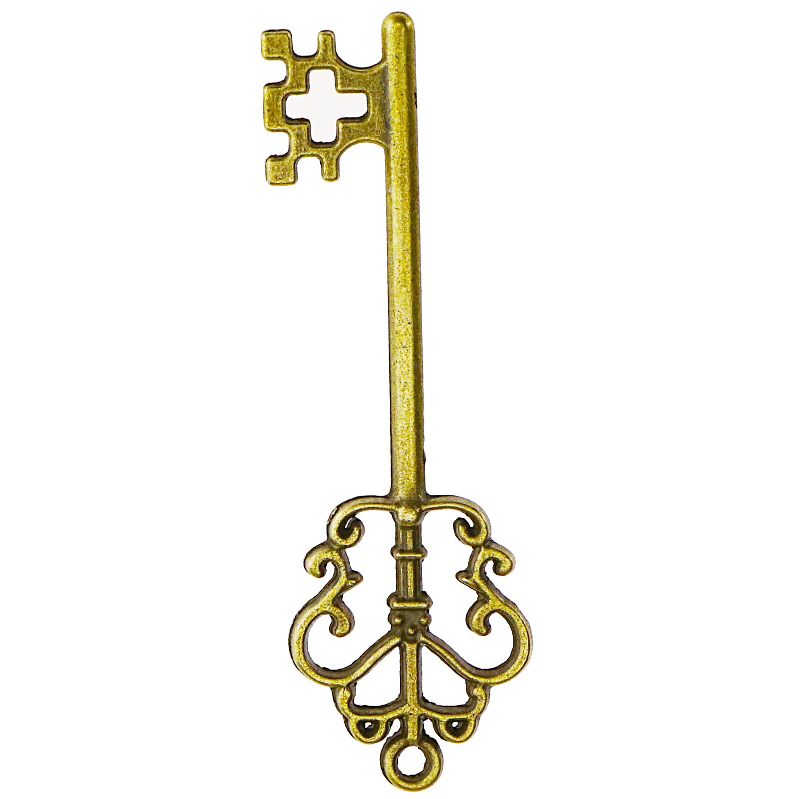 ENET 20pcs Retro Old Look Skeleton Key Charm Pendant Heart Bow Lock Bronze Tone