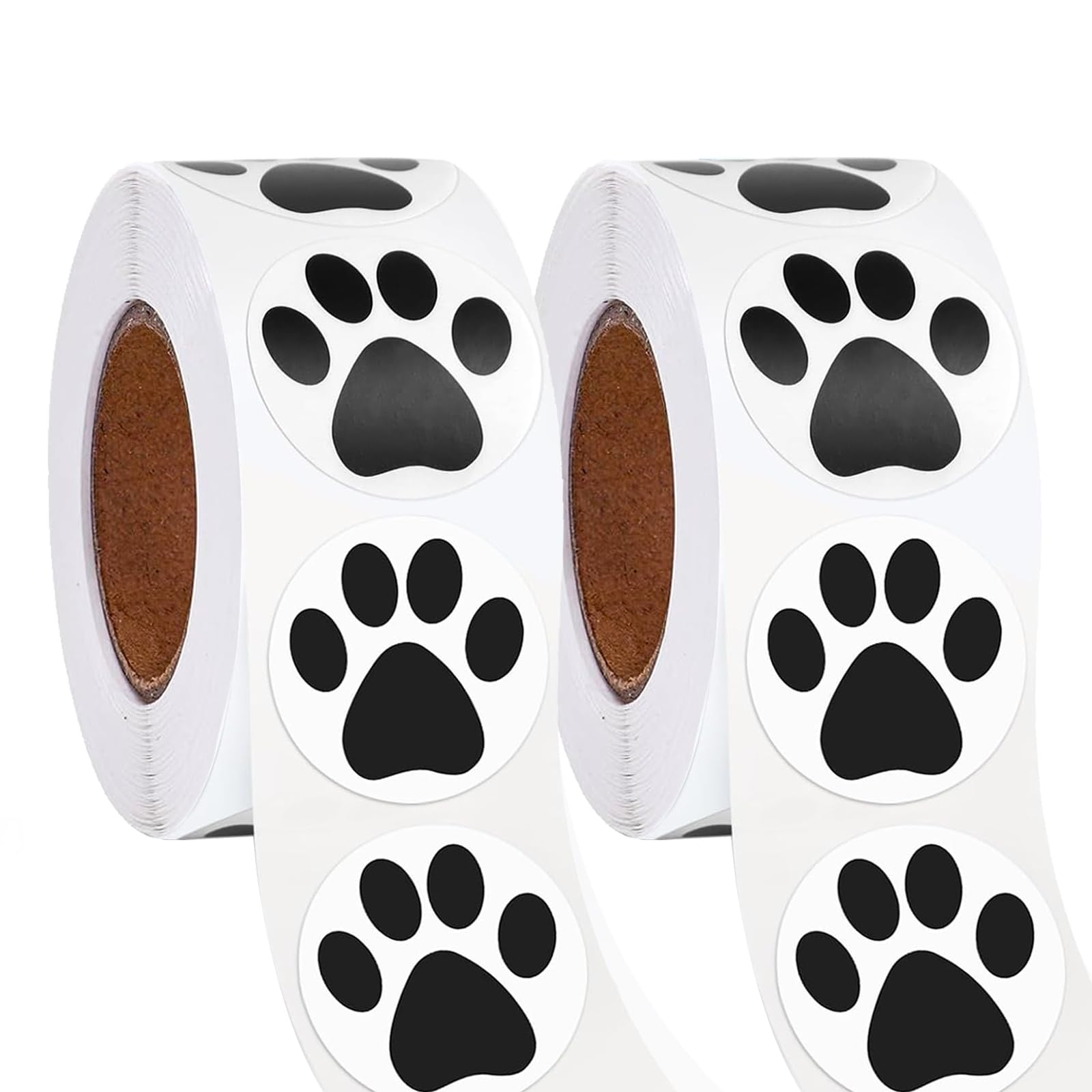 1000 Pcs Paw Prints Stickers, 1" Black Puppy Patrol Print Label, Dog Cat Bear Self-Adhesive Paw Sticker for Gifts, Kennels, Party Decoration, Student