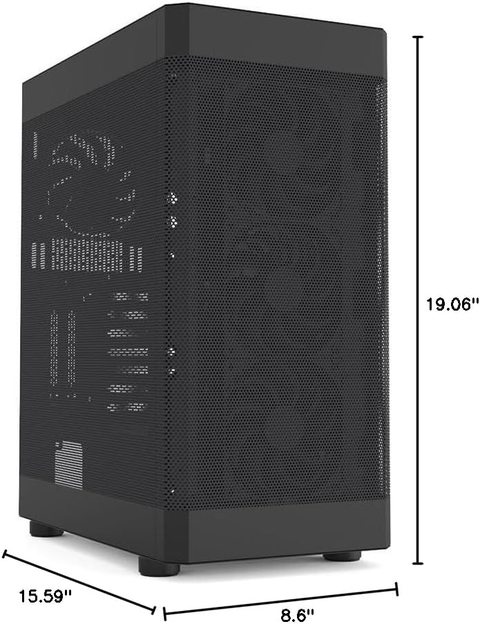 Zalman i4 PC case with dimensions labeled