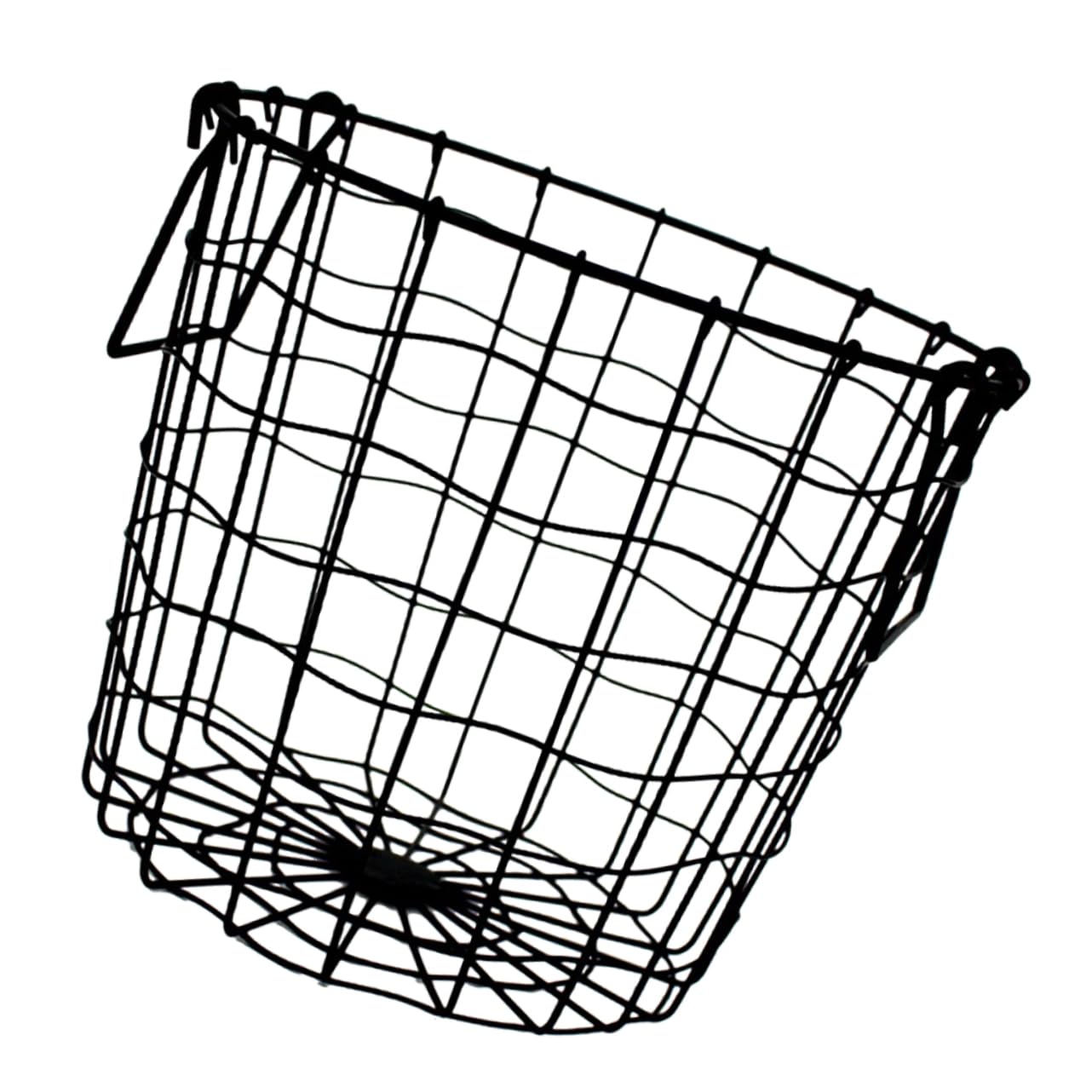 Cesta de Metal para Guardar Ropa Asas, Negra para Dormitorio