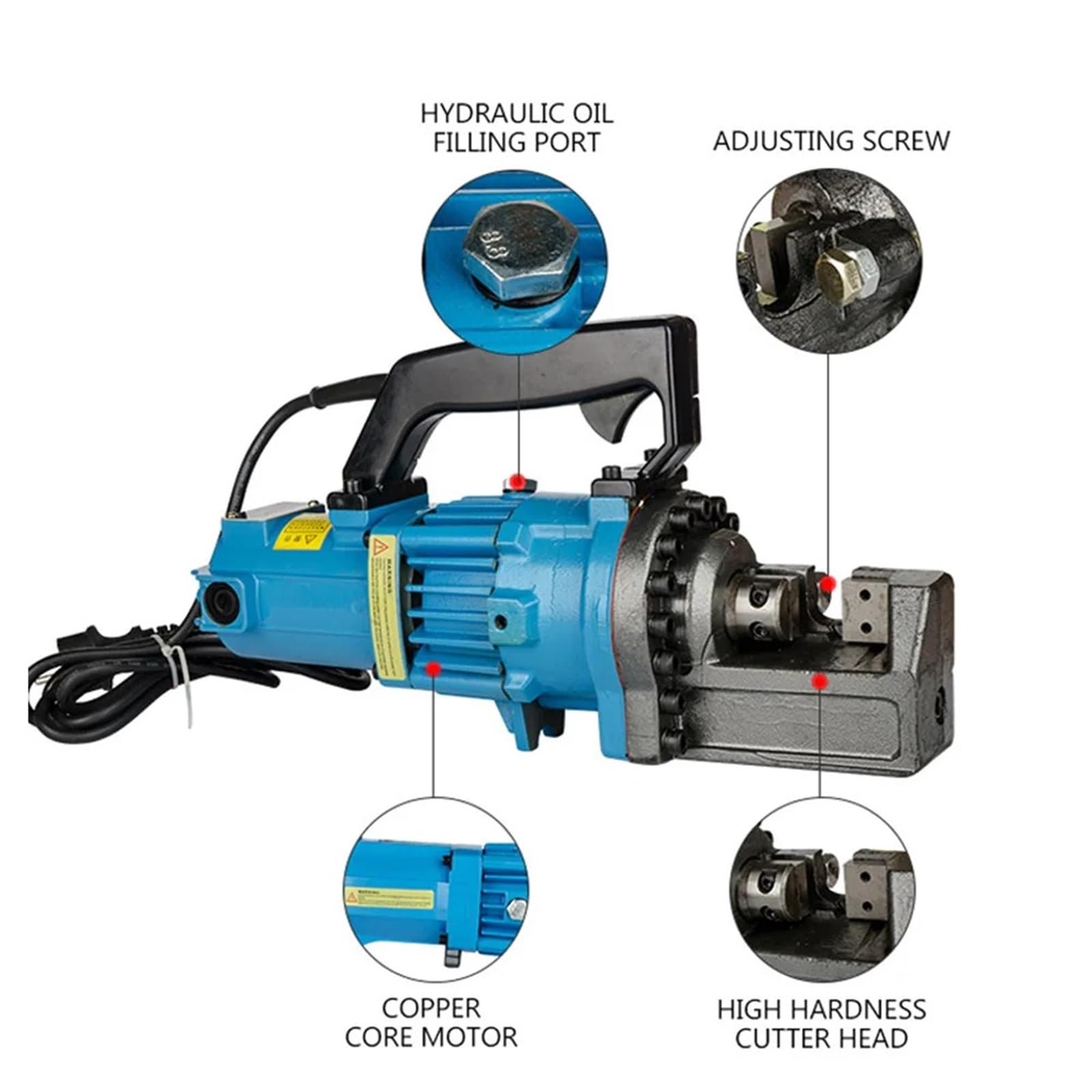 Elektryczna hydrauliczna maszyna do cięcia prętów zbrojeniowych 4-16 mm, przecinarka, przenośne narzędzie stalowych Wysoka wydajność