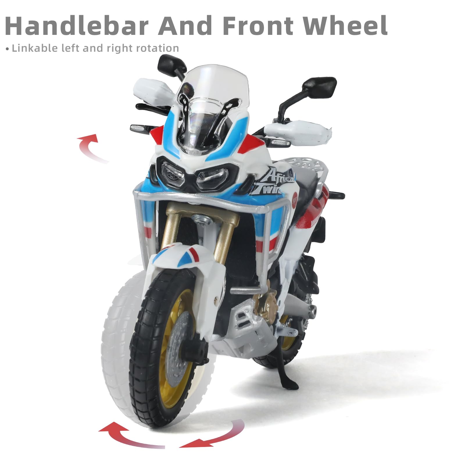 Compatibile per Honda Africa Twin Avventura Dirt Bike 1:18 Moto Bicicletta Giocattoli Motocross Modello Giocattoli Nero Moto Modello