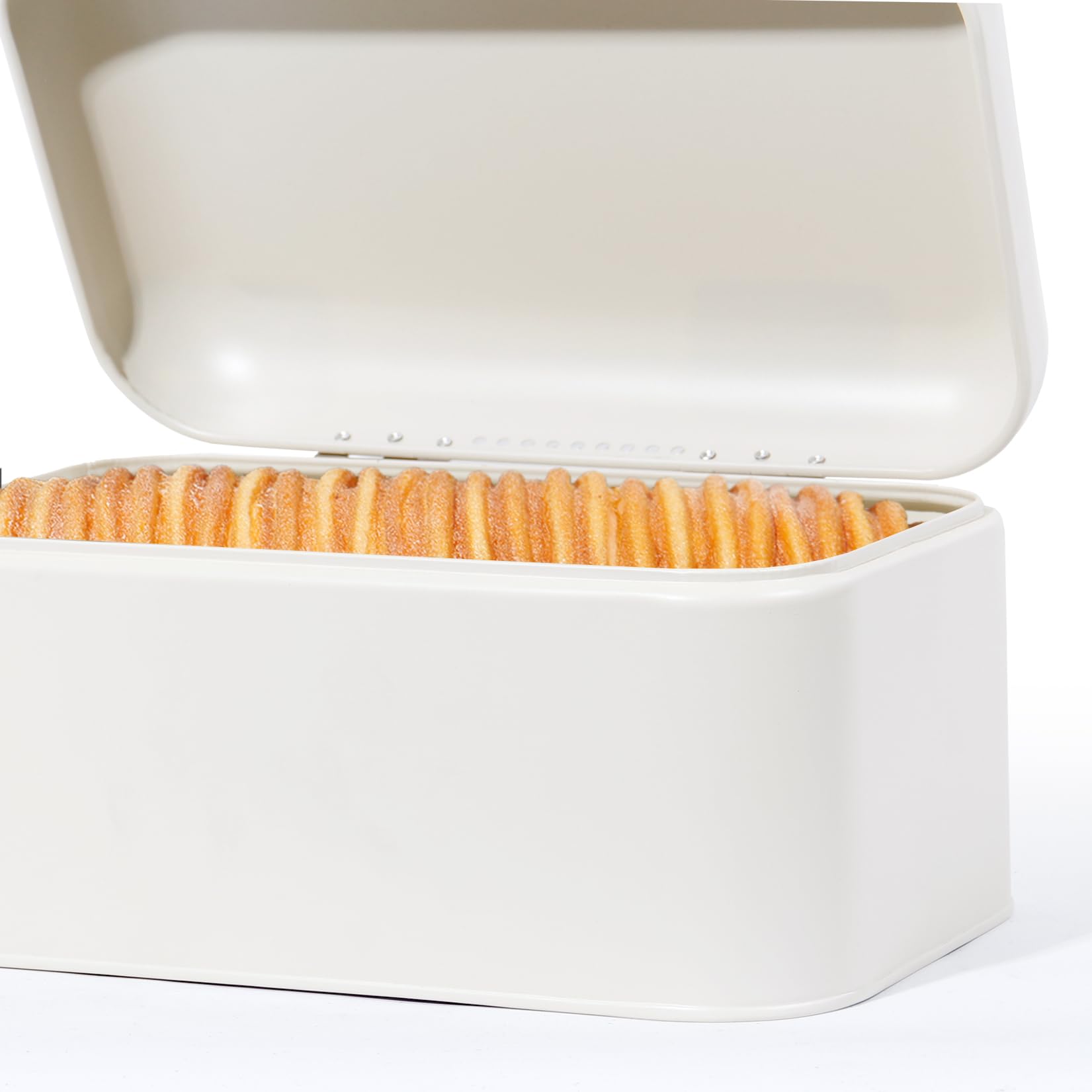SYLANDO Brotkasten aus Metall mit Edelstahlgriff, Brot Lange Aufbewahren, Retro Brot Box, Brotaufbewahrungsbox mit Deckel