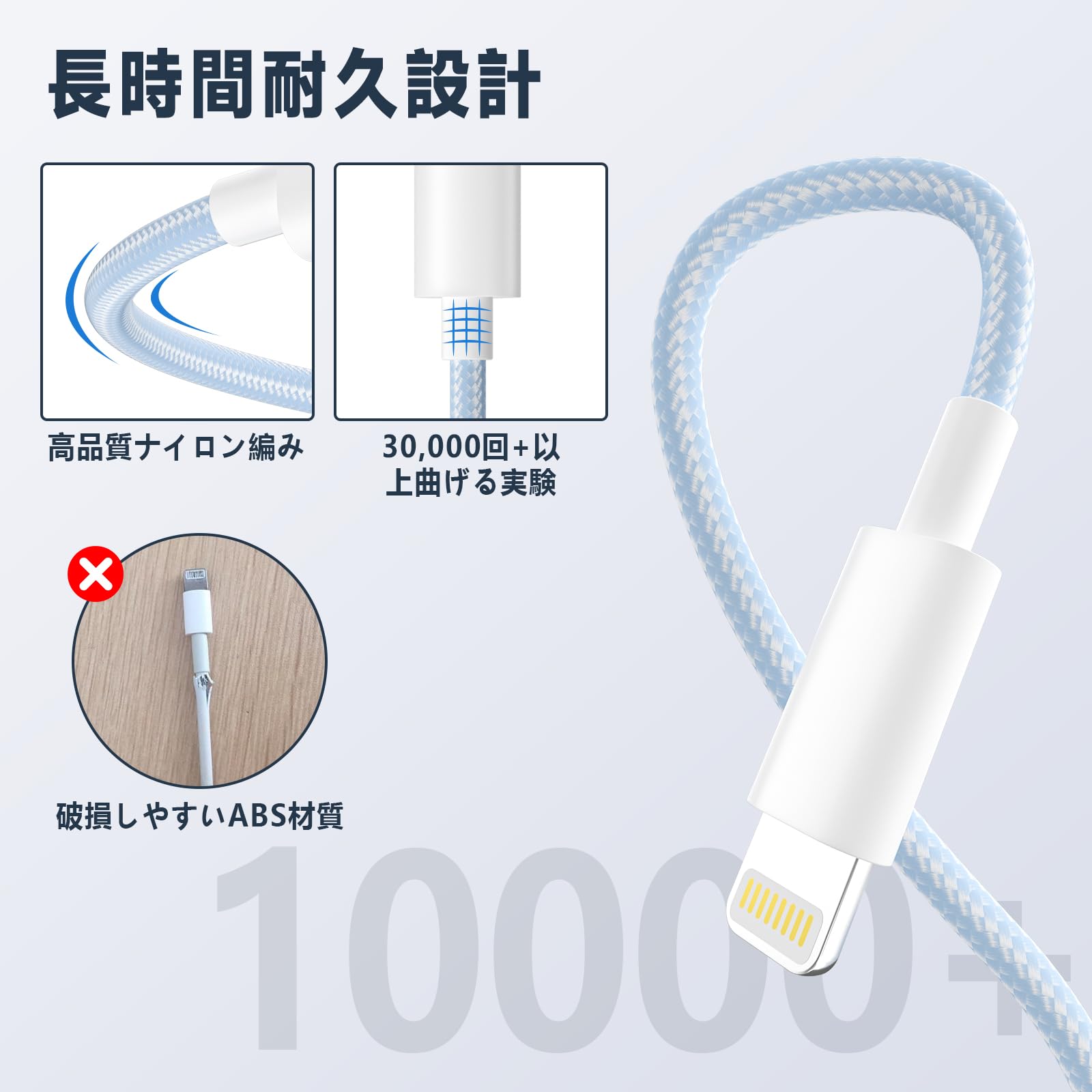 Amazon.co.jp: For iPhone-充電ケーブル 5本入 【0.9+0.9+1.8+1.8+2.7M