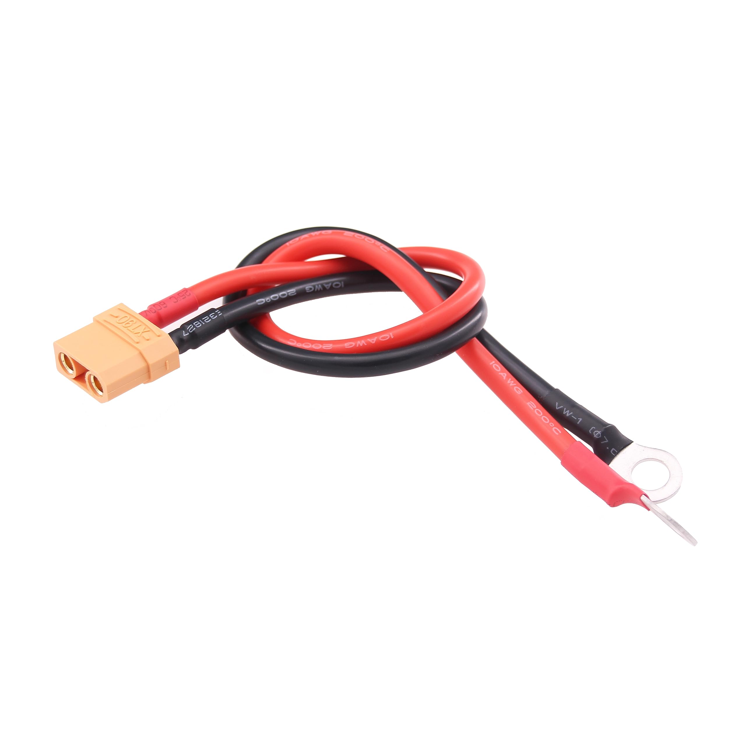 Cable XT90 Hembra A Terminal O Ring 1M 10AWG – Silicona Para Baterías Lipo, Drones FPV, Coches RC Y Aviones Radio Control