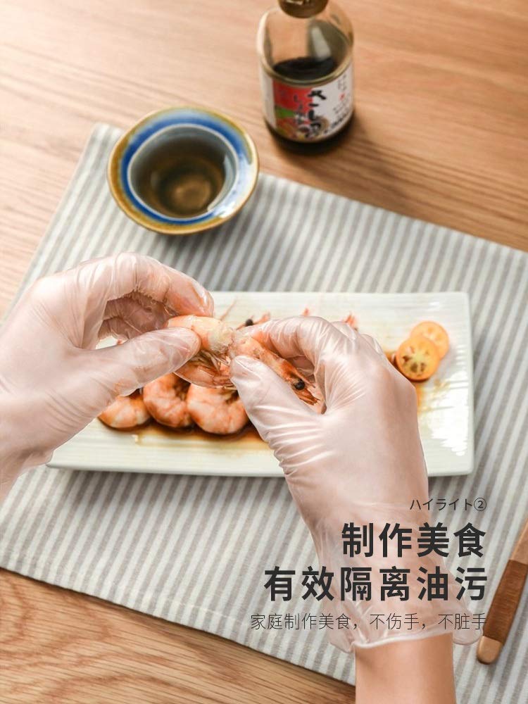Guantes Guantes Desechables de Vinilo - Polvo gratuitos, claras, Libre de látex y Libre de la alergia, de plástico, de Trabajo, Food Service, Servicio de Limpieza (Size : M/200PCS)