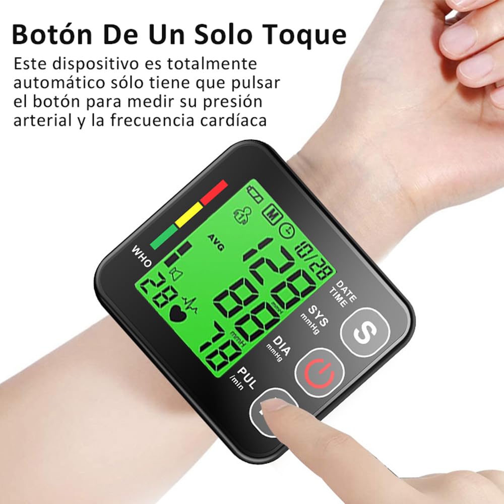 Tensiometro de Muñeca, Tensiómetro Digital Medidor Tension Arterial Presion Monitor automático de presión Gran Pantalla Memoria 2 * 99 Medición Precisa Aparato Tension Arterial
